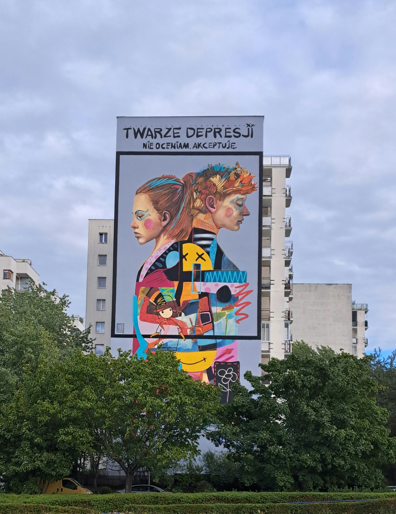 artykuły Mural, który jest częścią kampanii Twarze Depresji